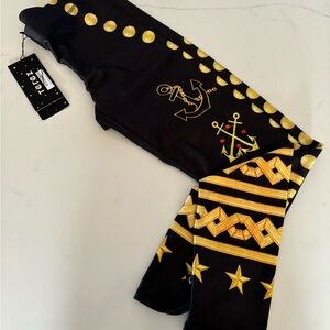 TEREZ•military anchor black leggings small NWT